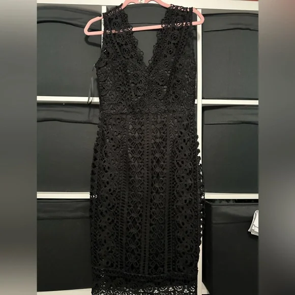 Lulus Elegant Black Lace Dress - Picture 6 of 6